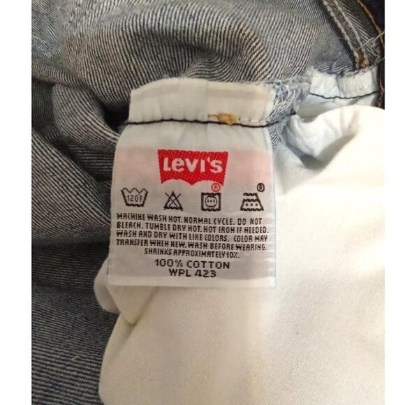 LEVI'S 501 XX Dark Wash Straight Leg Button Fly Jeans Sz 42x34 - Picture 9 of 9